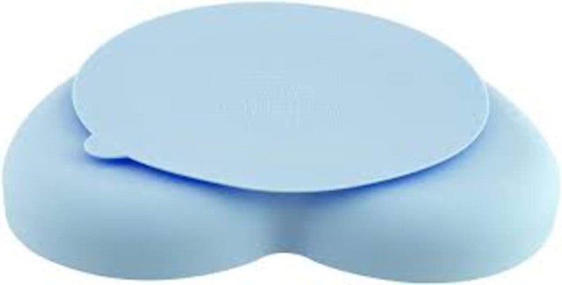 CHICCO SILICONE HEART SHAPED PLATE TEAL 9M+