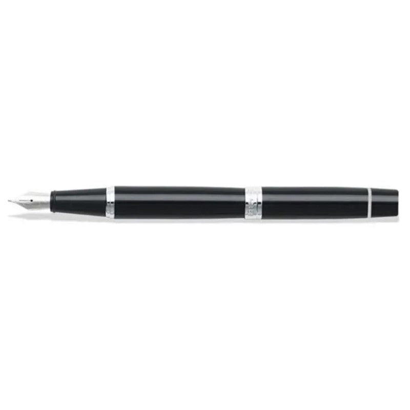 SHEAFFER® 300 9312 GLOSSY BLACK FOUNTAIN PEN WITH CHROME TRIM - FINE