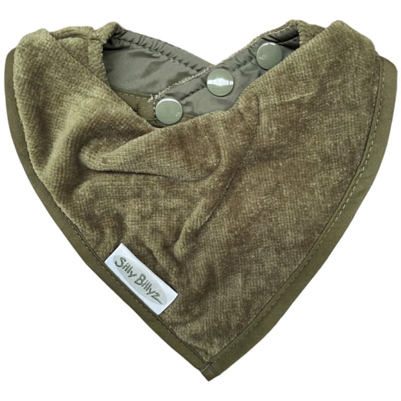 SILLY BILLYZ TOWEL BANDANA BIB OLIVE