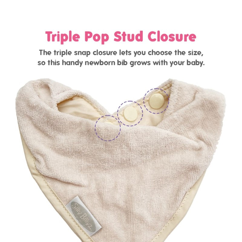 SILLY BILLYZ TOWEL BANDANA BIB WHITE SAND