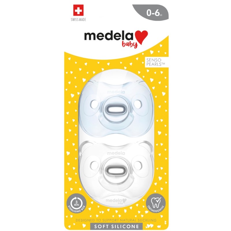 MEDELA SOOTHER SILICONE BOY 0-6MTH 2PK