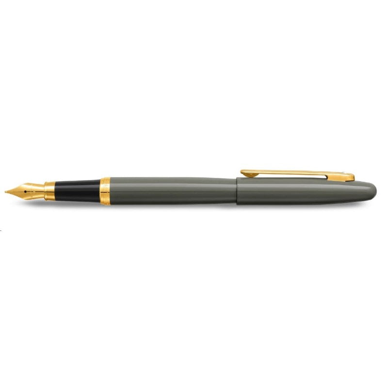 SHEAFFER VFM LIGHT GREY W PVD GOLD TRIMS BALLPOINT PEN