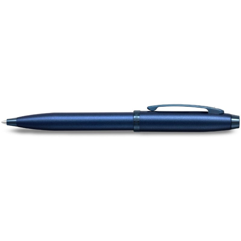 SHEAFFER 100 SATIN BLUE WITH BLUE PVD TRIM BALLPOINT PEN