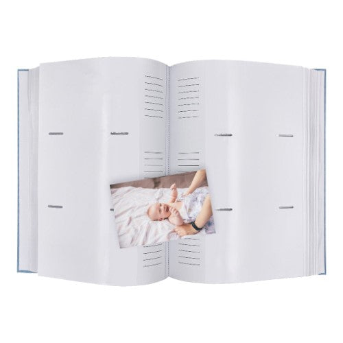 Plush Linen Blue Slip-in Photo Album 300 Photos