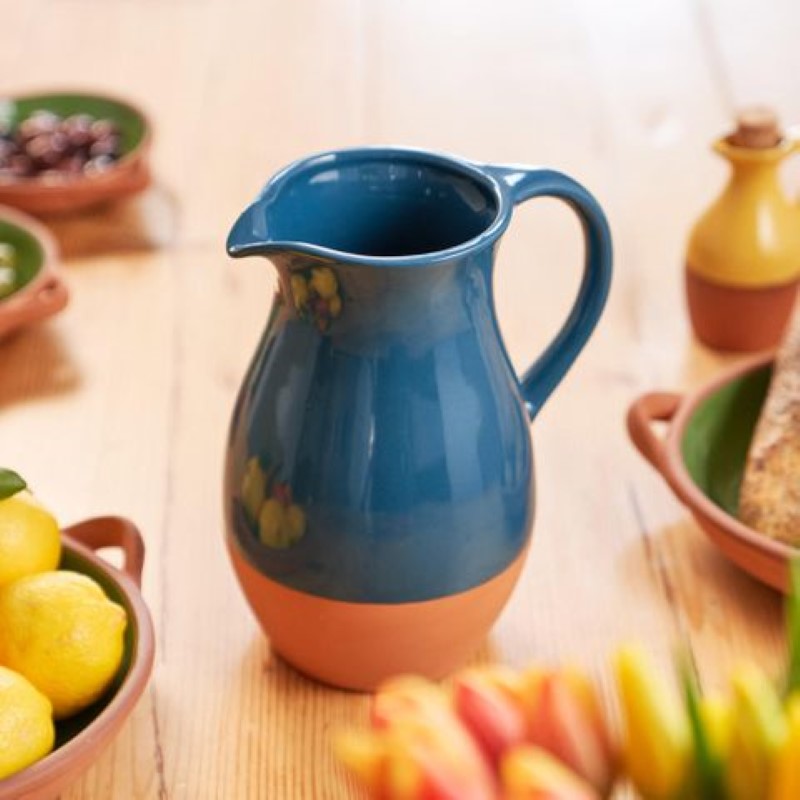 Dexam Sintra Glazed Terracotta Jug Ink Blue