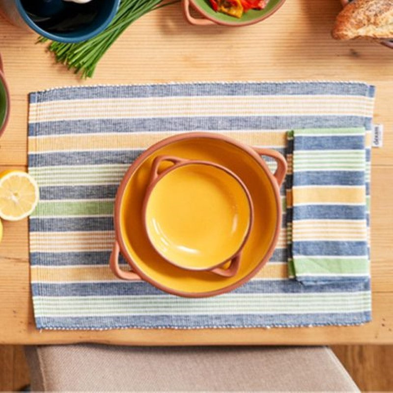 Dexam Sintra Recycled Cotton Striped Napkin & Placemat Set