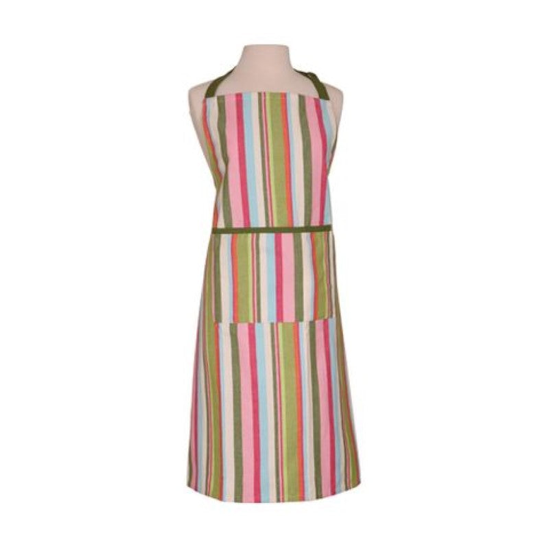 Dexam Striped Recycled Cotton Adult Apron - Green
