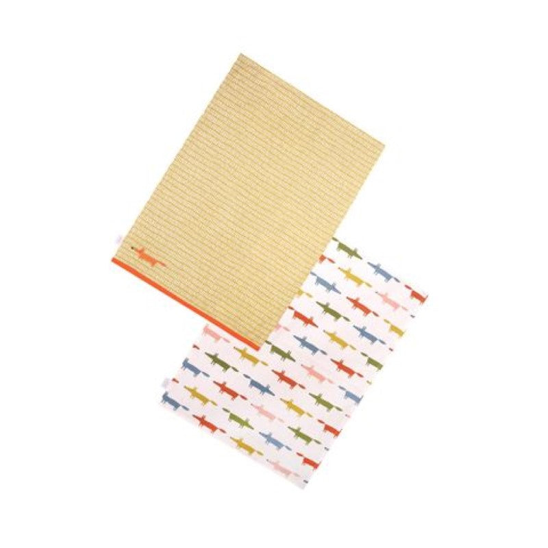 Scion By Dexam Mr Fox 10th Anniversary Set Of 2 Tea Towels