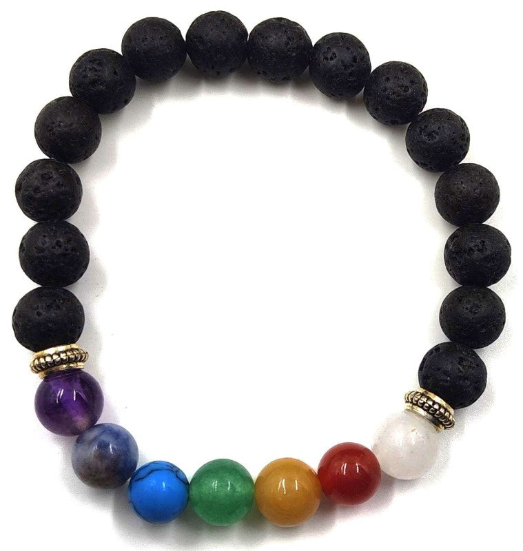 Bracelets - Lava Stone Chakra (Set of 36)