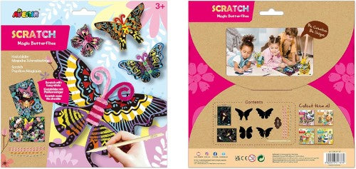 Craft Set - Avenir Scratch Fuzzy Magic Butterfiles