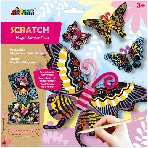 Craft Set - Avenir Scratch Fuzzy Magic Butterfiles