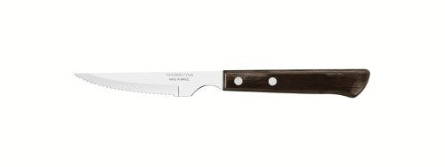 Churrasco Steak Knife Serrated Narrow Blade Polywood Brown 4" Set of 12