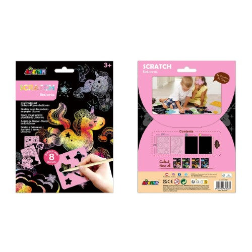 Craft Set - Avenir Scratch Unicorns with Stencil