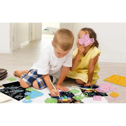 Craft Set - Avenir Scratch Transportation with Stencil