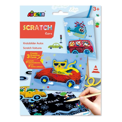 Craft Set - Avenir Scratch Car Greeting Cards Set
