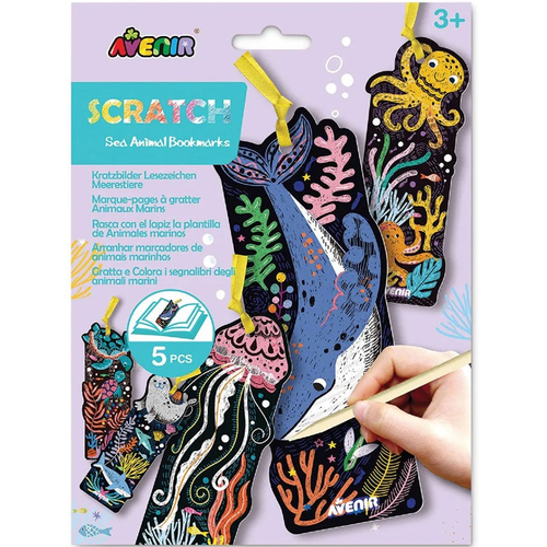 Craft Set - Avenir Scratch Sea Animal Bookmarks