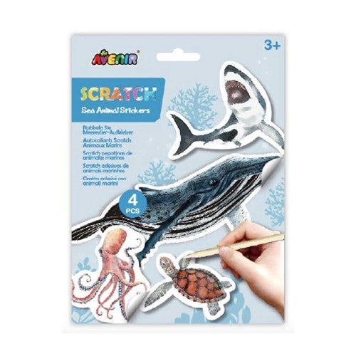Craft Set - Avenir Scratch Sea Animal Stickers