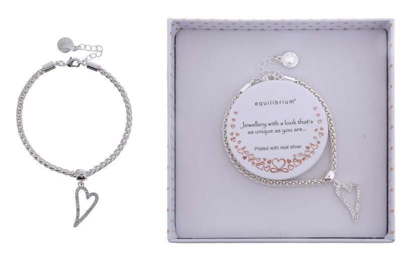 Bracelet - Equilibrium Contemporary Heart Silver Plated