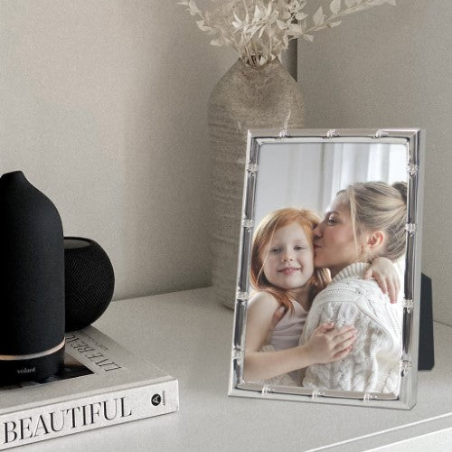 Bamboo Silver Metal Photo Frame