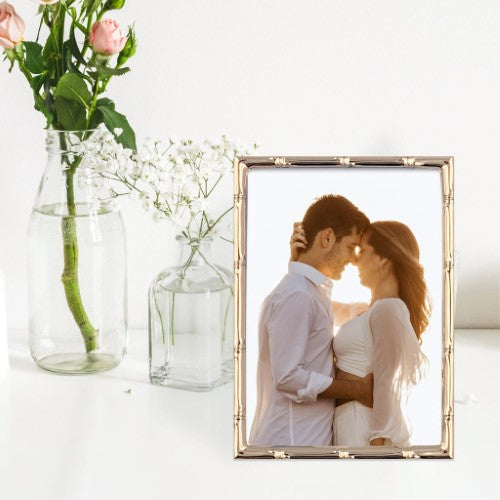 Bamboo Rose Gold Metal Photo Frame