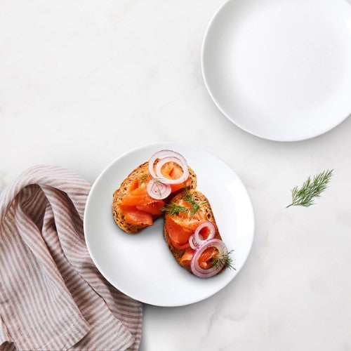 White Coupe Glass Dinner Plate 25cm - Wiltshire- Set of 6