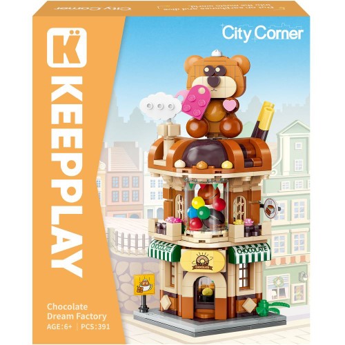 Building Block Set - Keeppley City Corner Chocolate Dream Factory