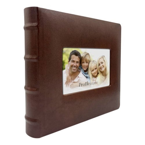Prestige Brown Leather Slip-in Photo Album 200 Photos