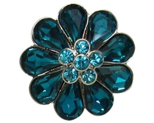 Snaps REDFOX - Snap-Blue Diamante Flower