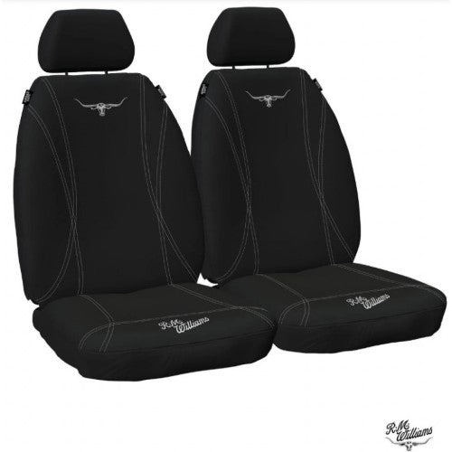 Neoprene Boxed Seat Cover Black On Black Size 30 - R.M.WILLIAMS