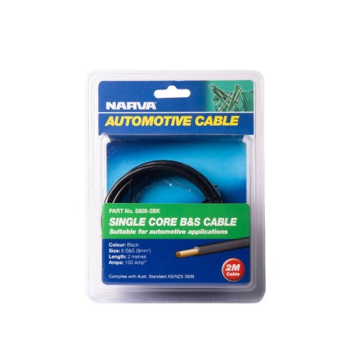 Battery Cable 8b&S 100a 2m Black - NARVA