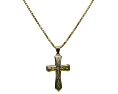 Necklace - Jax Gold White Cross