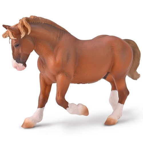 Figurine - CollectA Breton Draft Horse Stallion Chestnut