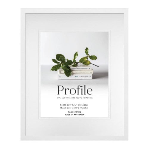 PROFILE ELEGANT DELUXE WHITE 8X10/5X7 PHOTO FRAME