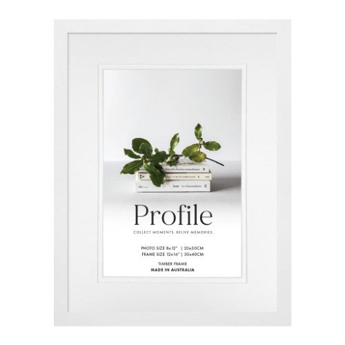 PROFILE ELEGANT DELUXE WHITE 12X16/8X12 PHOTO FRAME