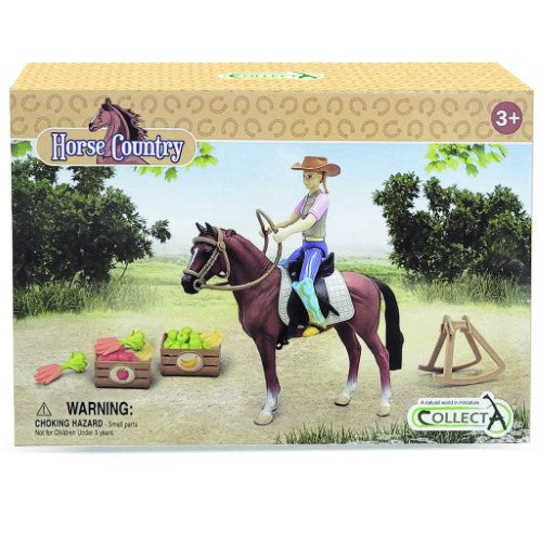Figurine - CollectA Rider & Accessories with Horse Box Set