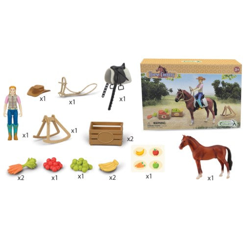 Figurine - CollectA Rider & Accessories with Horse Box Set