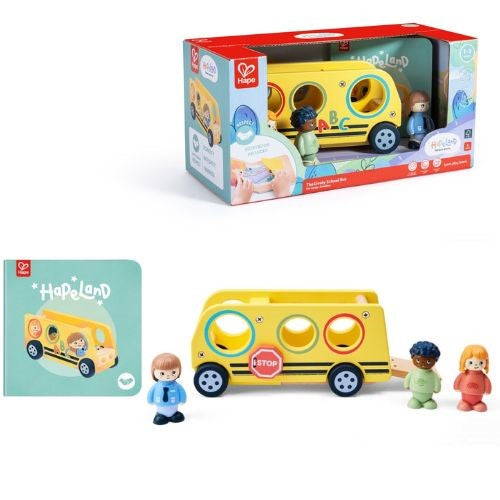 Land The Lively School Bus Set - Hape