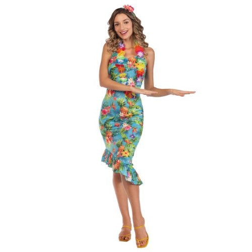 Costume Hawaii Dress Blue Womens Size 8-10