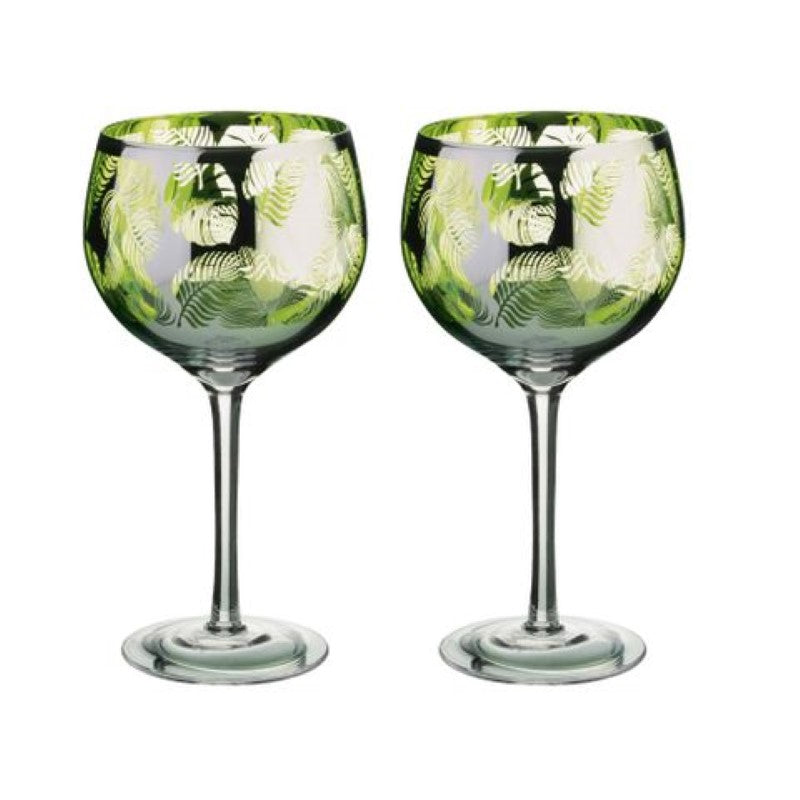 ARTLAND TROPICAL LEAVES GIN GLASS (Set Of 2)