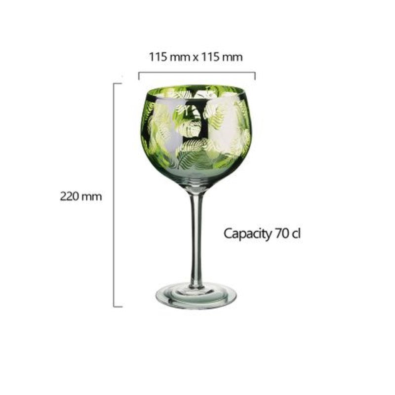 ARTLAND TROPICAL LEAVES GIN GLASS (Set Of 2)
