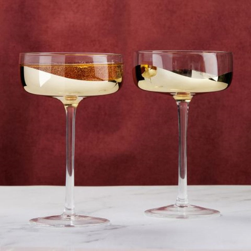 ASD Wave Gold Champagne Saucer (Set 2)