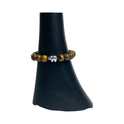 Tigers Eye Buddha 10mm Bead Bracelet