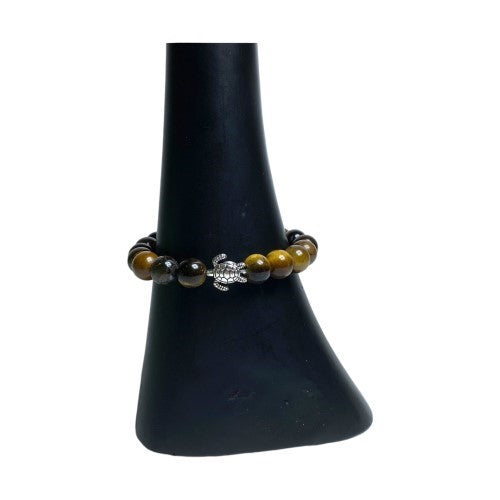 Tigers Eye Turtle 10mm Bead Bracelet