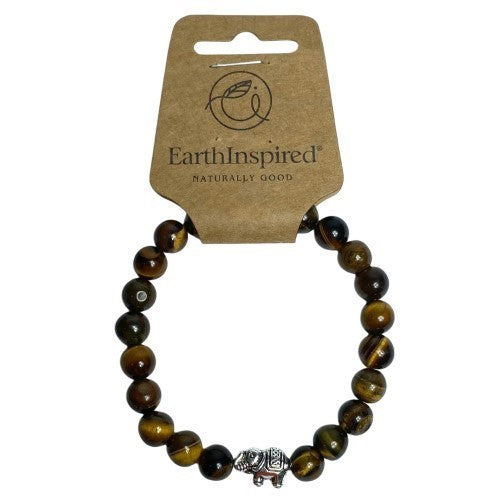 Tigers Eye Elephant 8mm Bead Bracelet