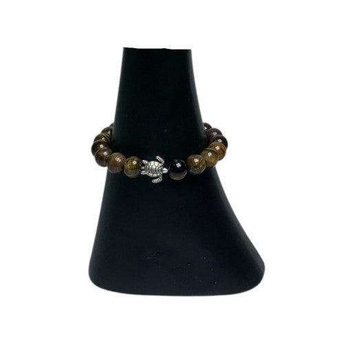 Tigers Eye Turtle 8mm Bead Bracelet