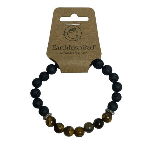 Lava Stone & Tigers Eye 8mm Bead Bracelet