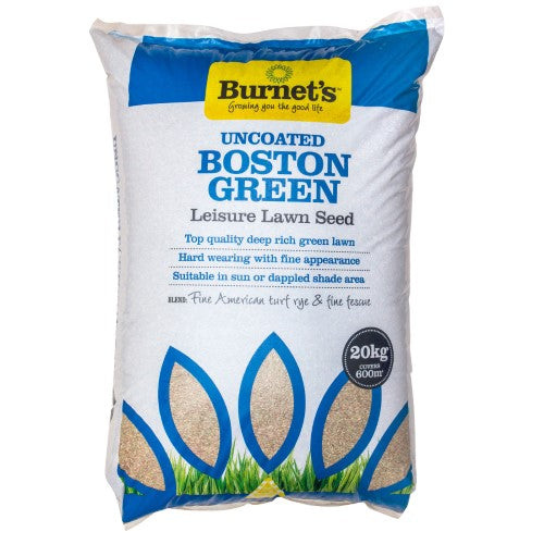 Green Uncoated Lawn Seed - Burnet's BOST20B Boston (20kg)