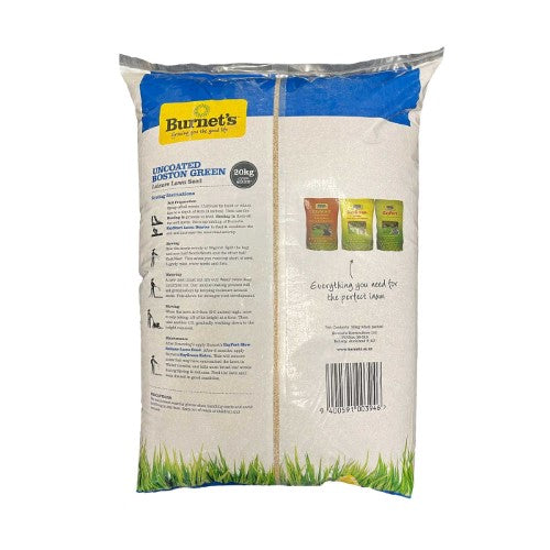 Green Uncoated Lawn Seed - Burnet's BOST20B Boston (20kg)