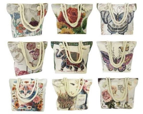 Rope Tote Bag Vintage Set of 9