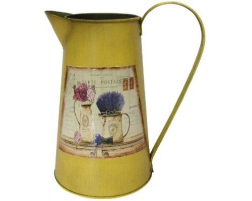 Tin Jug Lavender Yellow